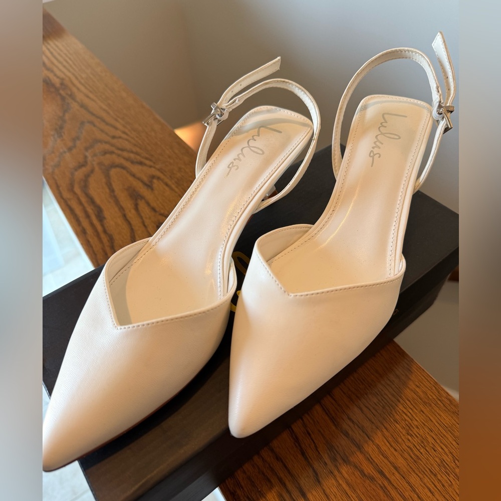 White Kitten Heels
